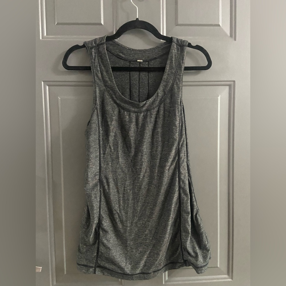 Lululemon Athletica Gray Asymmetrical Cut Out Tank Top